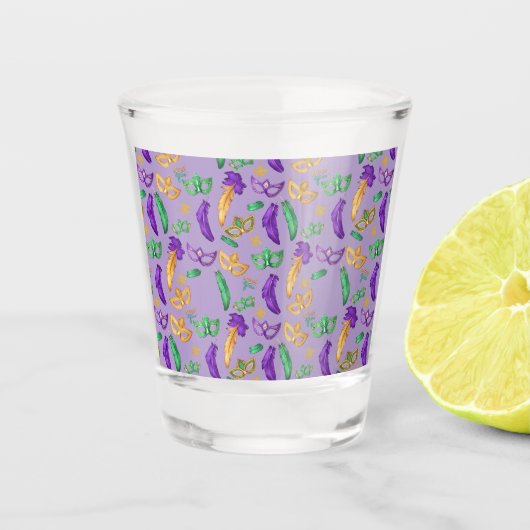 Kleurrijke Mardi Gras patterned Shot Glas (Voorkant)