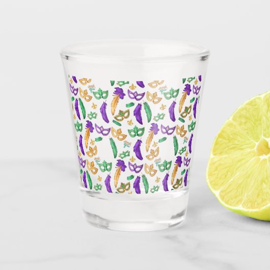 Kleurrijke Mardi Gras patterned Shot Glas (Voorkant)