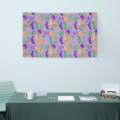 Kleurrijke Mardi Gras patterned Spandoek (Beurs)