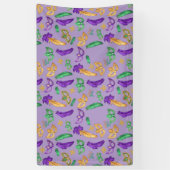 Kleurrijke Mardi Gras patterned Spandoek (Verticaal)
