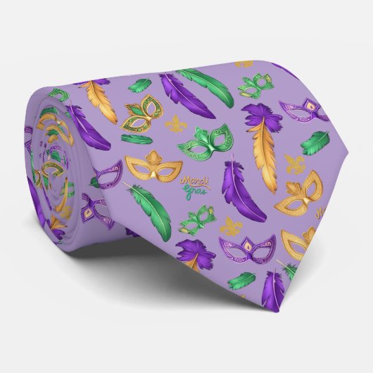 Kleurrijke Mardi Gras patterned Stropdas (Opgerold)