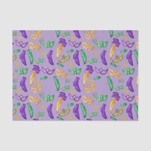 Kleurrijke Mardi Gras patterned Tissuepapier (Voorkant)