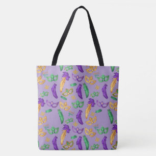 Kleurrijke Mardi Gras patterned Tote Bag