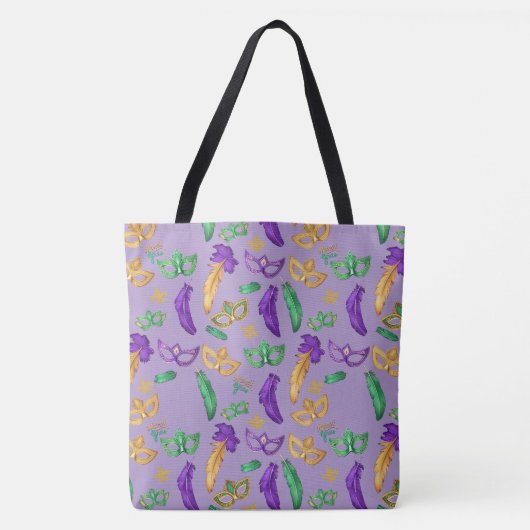 Kleurrijke Mardi Gras patterned Tote Bag (Voorkant)