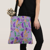 Kleurrijke Mardi Gras patterned Tote Bag (Dichtbij)