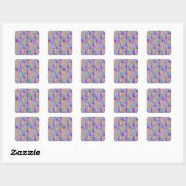Kleurrijke Mardi Gras patterned Vierkante Sticker (Vel)