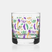 Kleurrijke Mardi Gras patterned Whisky Glas (Achterkant)