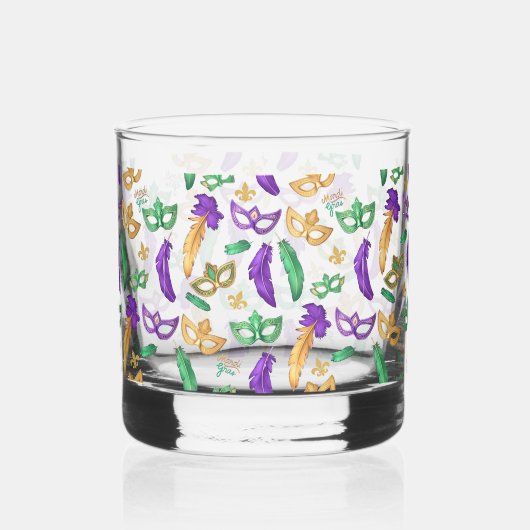 Kleurrijke Mardi Gras patterned Whisky Glas (Links)