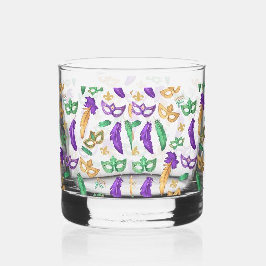 Kleurrijke Mardi Gras patterned Whisky Glas (Rechts)