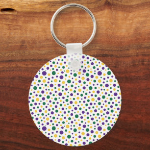 Kleurrijke Mardi Gras polka stip Sleutelhanger