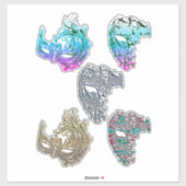 Kleurrijke Mardigras Filigree Maskers Kunst Sticker (Vel)