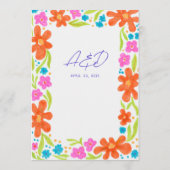 Kleurrijke Marker Schets Bloem Rand Menu (Achterkant)