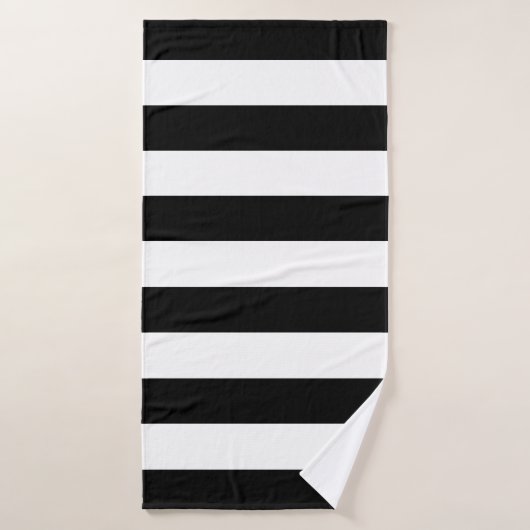 Kleurrijke markiesstrepen zwart wit badhanddoek (Badhanddoek)