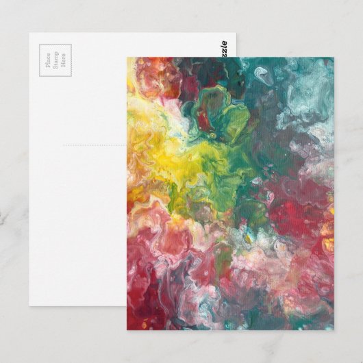 kleurrijke marmer briefkaart (Voorkant / Achterkant)