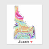 Kleurrijke Marmeren Idaho State Sticker (Vel)
