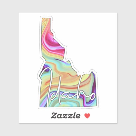 Kleurrijke Marmeren Idaho State Sticker (Vel)