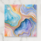 Kleurrijke Marmeren Inkt Art Gift Labels (Voorkant)