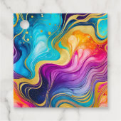 Kleurrijke Marmeren Inkt Art Gift Labels (Voorkant)