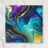 Kleurrijke Marmeren Inkt Art Gift Labels (Voorkant)