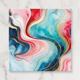 Kleurrijke Marmeren Inkt Art Gift Labels