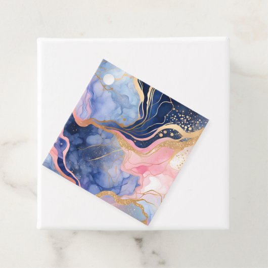 Kleurrijke Marmeren Inkt Art Gift Labels (In situ)