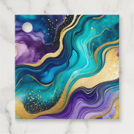 Kleurrijke Marmeren Inkt Art Gift Labels