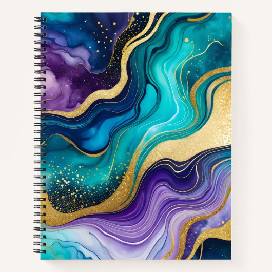 Kleurrijke Marmeren Inkt Art Spiral Notitieboek (Voorkant)