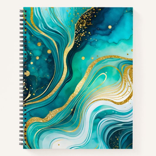 Kleurrijke Marmeren Inkt Art Spiral Notitieboek (Voorkant)