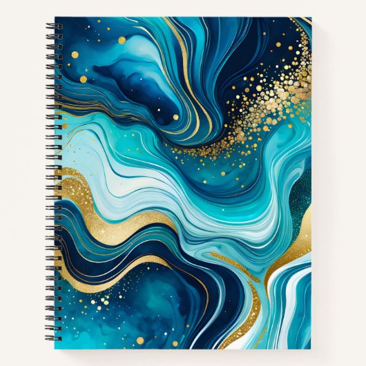Kleurrijke Marmeren Inkt Art Spiral Notitieboek (Voorkant)