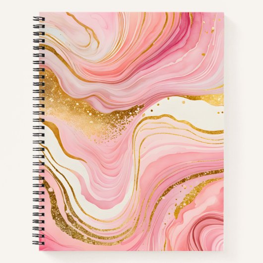 Kleurrijke Marmeren Inkt Art Spiral Notitieboek (Voorkant)