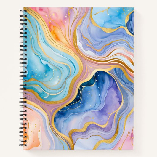 Kleurrijke Marmeren Inkt Art Spiral Notitieboek (Voorkant)