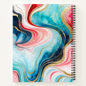Kleurrijke Marmeren Inkt Art Spiral Notitieboek (Achterkant)
