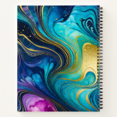 Kleurrijke Marmeren Inkt Art Spiral Notitieboek (Achterkant)