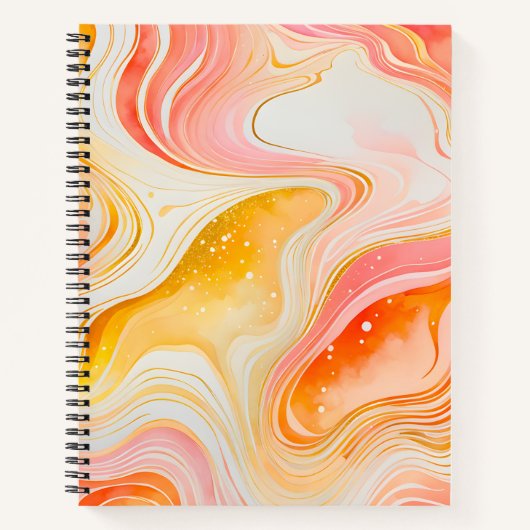 Kleurrijke Marmeren Inkt Art Spiral Notitieboek (Voorkant)