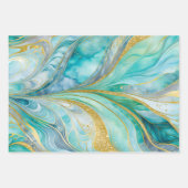 Kleurrijke Marmeren Inkt Art Wrapping Paper Sheets (Voorkant 3)