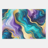 Kleurrijke Marmeren Inkt Art Wrapping Paper Sheets (Voorkant)