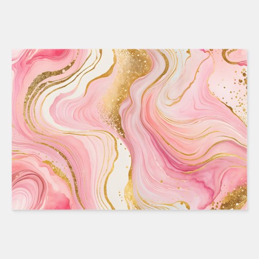 Kleurrijke Marmeren Inkt Art Wrapping Paper Sheets (Voorkant)