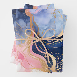 Kleurrijke Marmeren Inkt Art Wrapping Paper Sheets