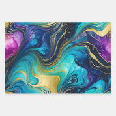 Kleurrijke Marmeren Inkt Art Wrapping Paper Sheets (Voorkant 3)