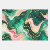 Kleurrijke Marmeren Inkt Art Wrapping Paper Sheets (Voorkant 3)