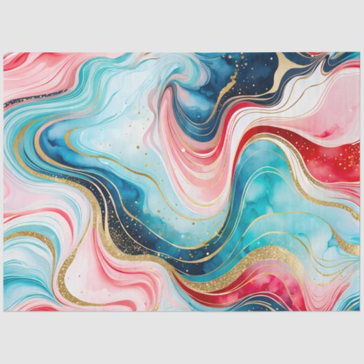 Kleurrijke marmeren inkt kunst weefsel papier (Voorkant)