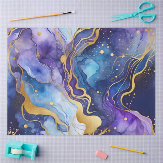 Kleurrijke marmeren inkt kunst weefsel papier (Craft)