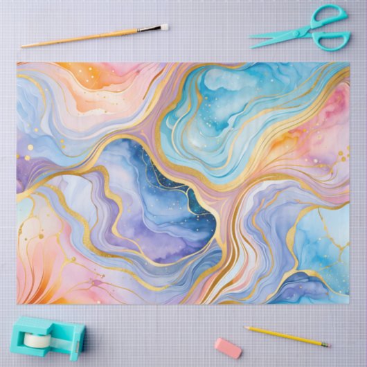 Kleurrijke marmeren inkt kunst weefsel papier (Craft)