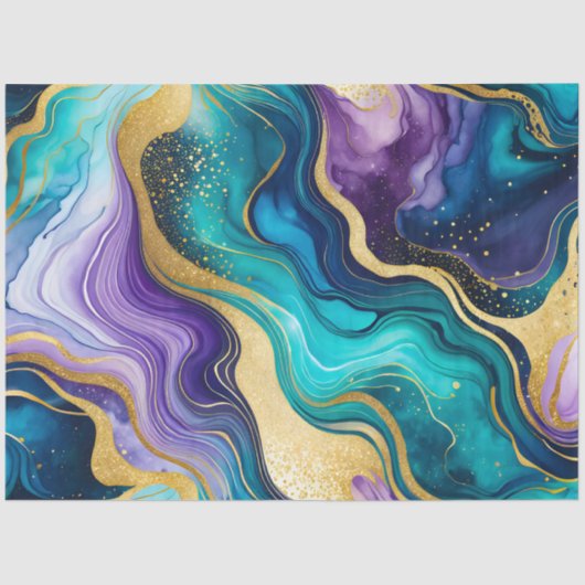 Kleurrijke marmeren inkt kunst weefsel papier (Voorkant)