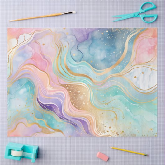 Kleurrijke marmeren inkt kunst weefsel papier (Craft)