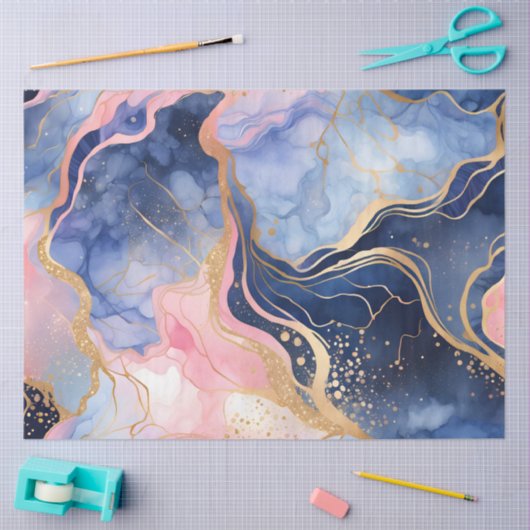 Kleurrijke marmeren inkt kunst weefsel papier (Craft)