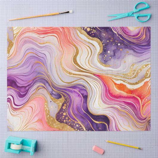 Kleurrijke marmeren inkt kunst weefsel papier (Craft)