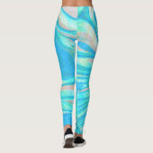 Kleurrijke marmeren steen leggings (Achterkant)