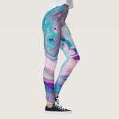 Kleurrijke marmeren stijl wervelingen leggings (Rechts)