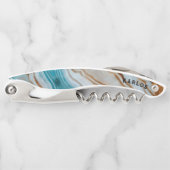 Kleurrijke marmeren textuur golvende patroon monog kurkentrekker (Voorkant)